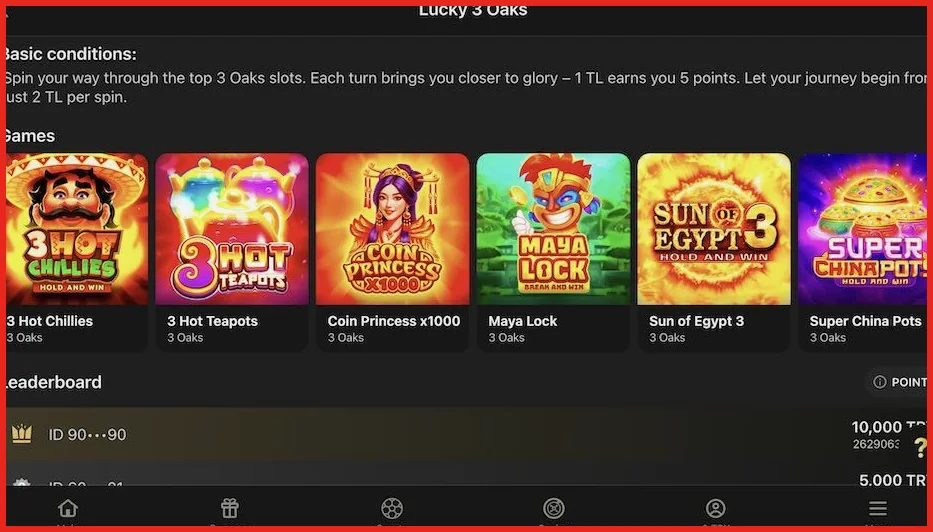 1 King slot turnuvası ve liderlik tablosu – Türkiye sürümü